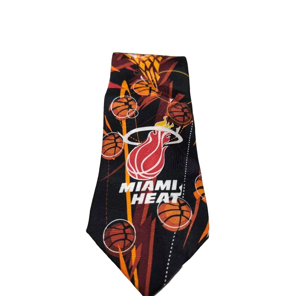 MIAMI HEAT Why Knot Sports Neck Tie Official Licensed NBA Product Black Red